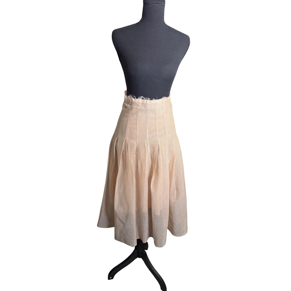 Zara Pleated Midi Skirt Women S Champagne pink Tulle A-Line Balletcore